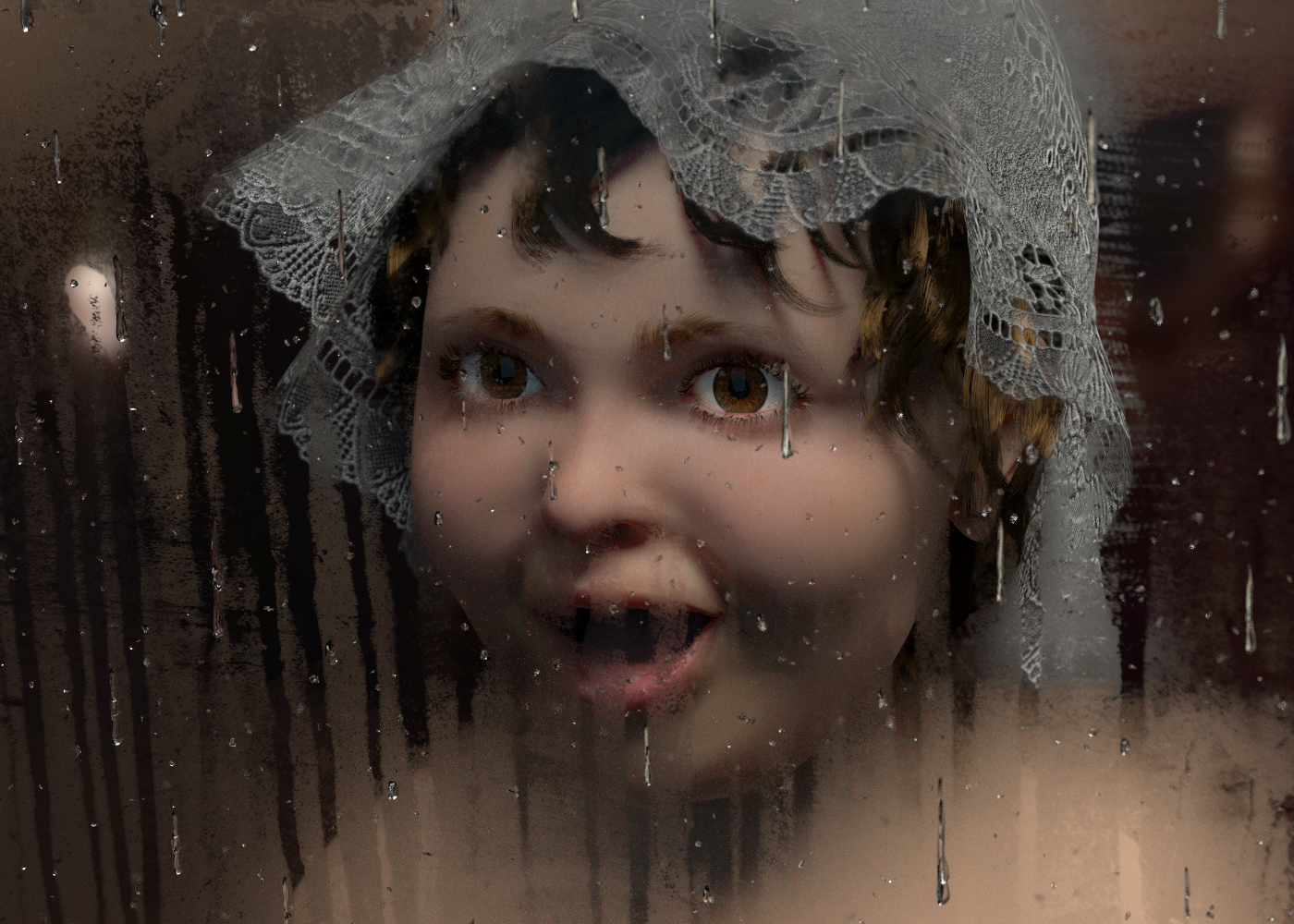 3D child character on a window